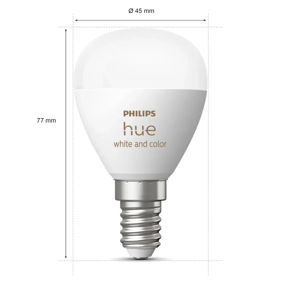 Philips Hue Luster Kuleformet LED-pære White and Color Ambiance E14 470 lm