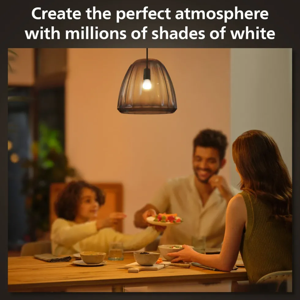 Philips Hue Luster Kuleformet LED-pære White Ambiance E14 470 lm 2-pk.