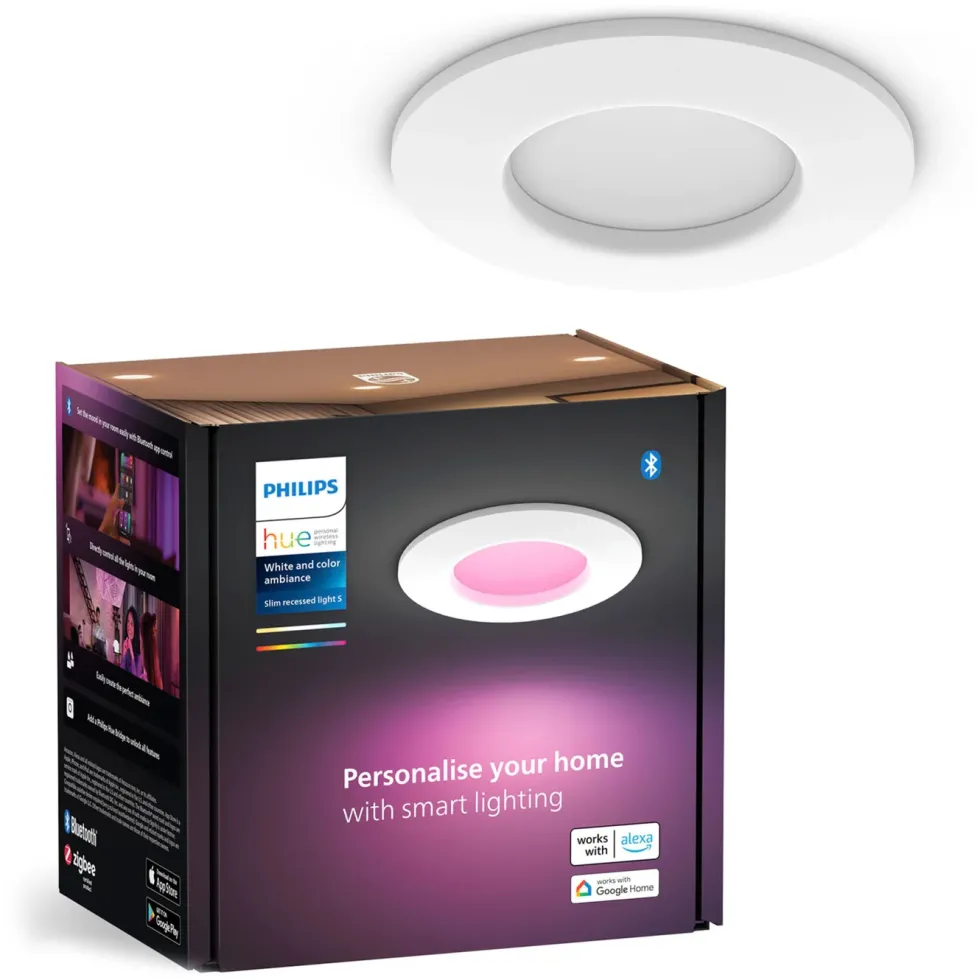Philips Hue Slank innfelt belysning Ø90 mm Hvit