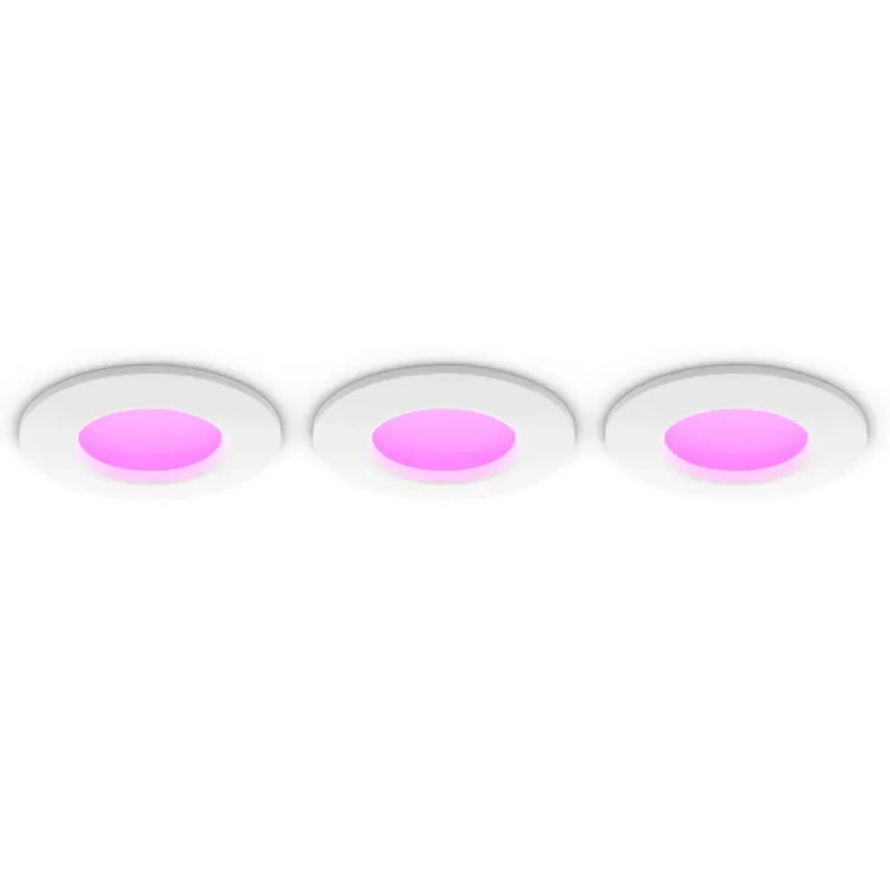 Philips Hue Slim innfelt spotlight 90 mm 3-pk. Hvit
