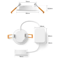 Philips Hue Slim innfelt spotlight 90 mm 3-pk. Hvit
