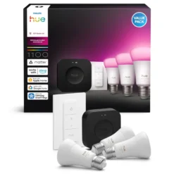 Philips Hue Startpakke Pro: 3x White & Color E27 + Dimmer + Bridge Pro