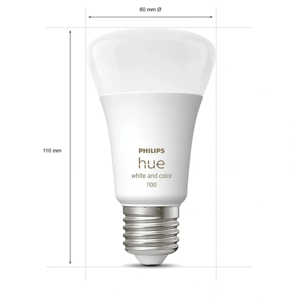 Philips Hue Startpakke: 2x White & Color E27 + Dimmer + Bridge