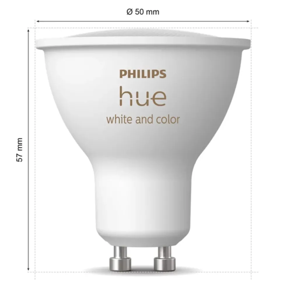 Philips Hue Startpakke: 3x White & Color GU10 + Dimmer + Bridge