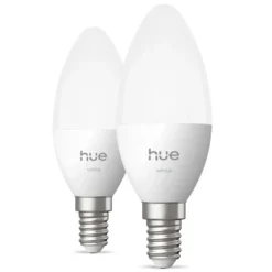 Philips Hue White smart LED-kronlys E14 2-pakning