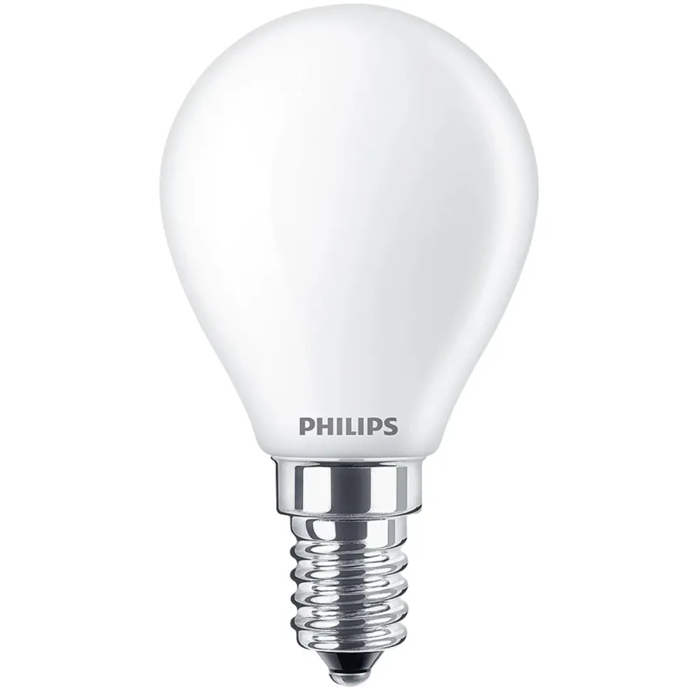 Philips Philips Kuleformet frostet LED-pære E14 470 lm 2-pk.
