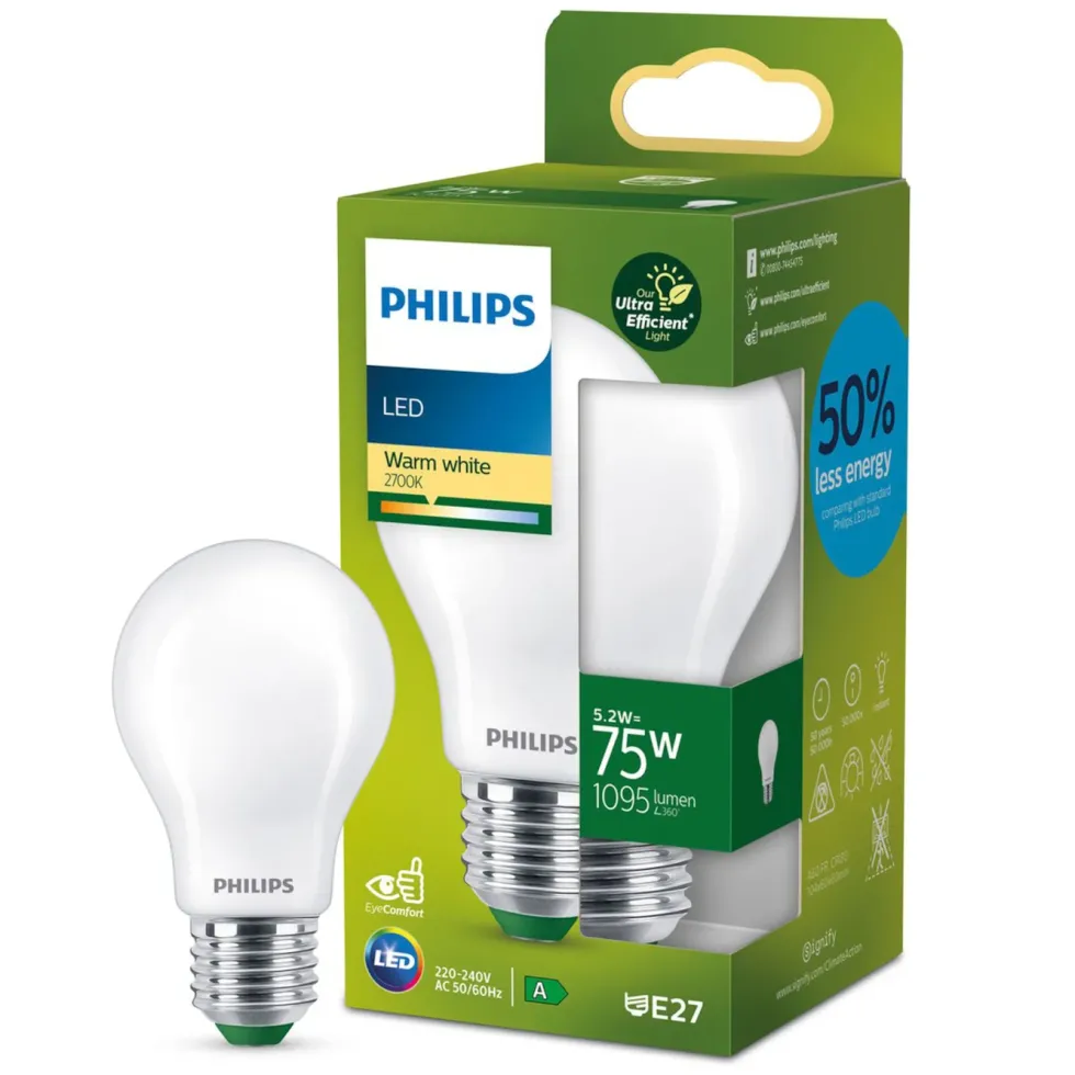Philips Ultra Efficient E27 LED-pære 1095 lm