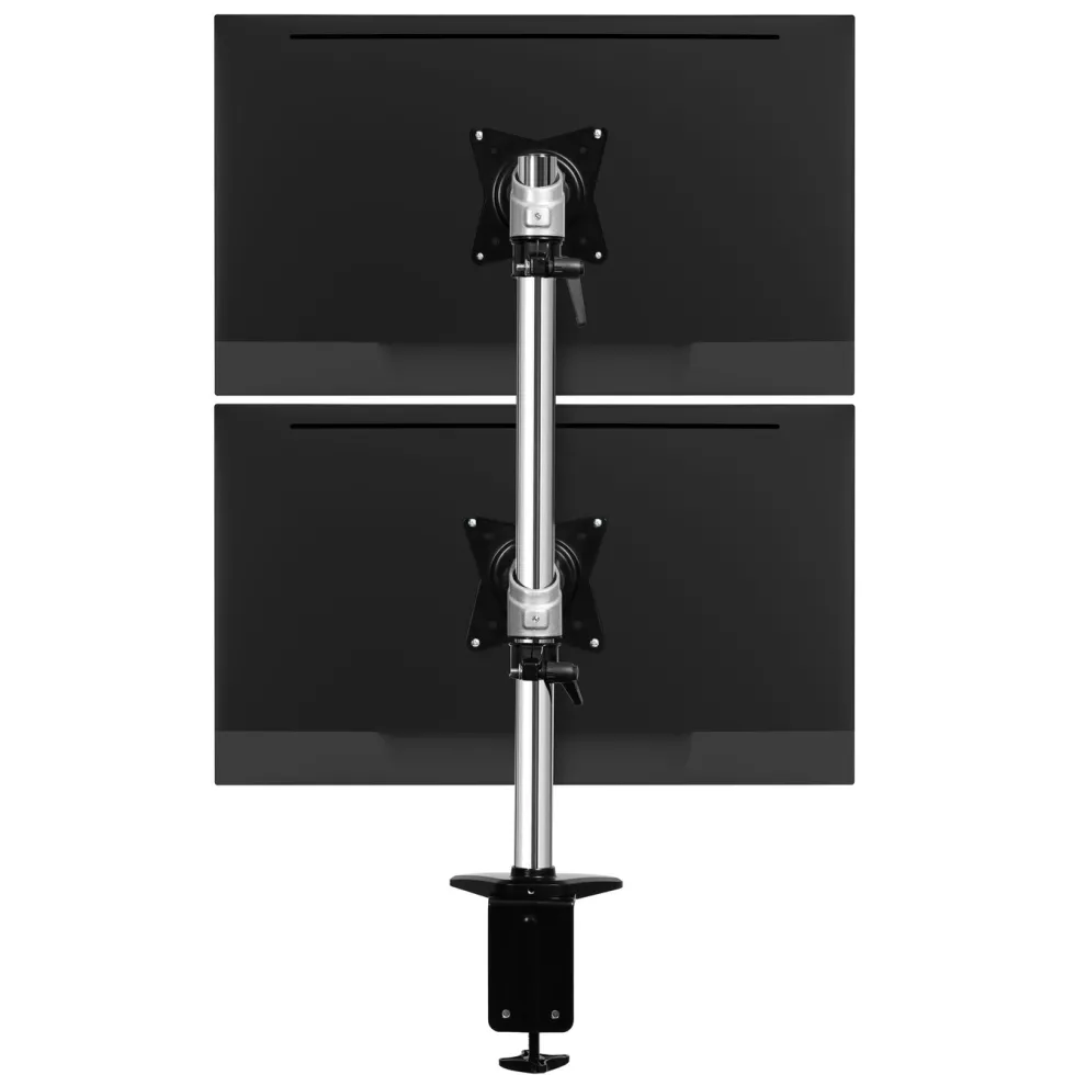 Plexgear Bordsfeste med 2 armer for skjermer på 15-27"