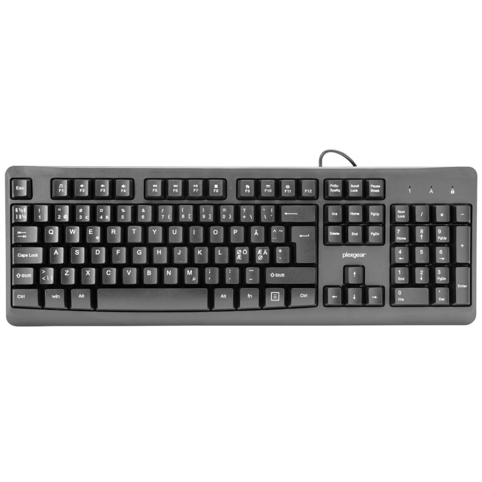 Plexgear Kablet tastatur MK101 Svart
