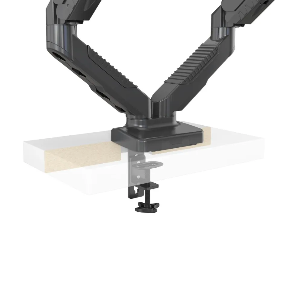 Plexgear 3-leddet fjæret bordfeste for skjerm 13-27” 2 armer