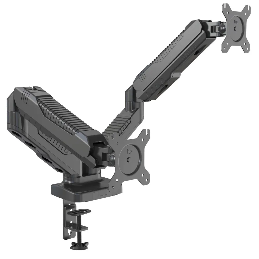Plexgear 3-leddet fjæret bordfeste for skjerm 13-27” 2 armer
