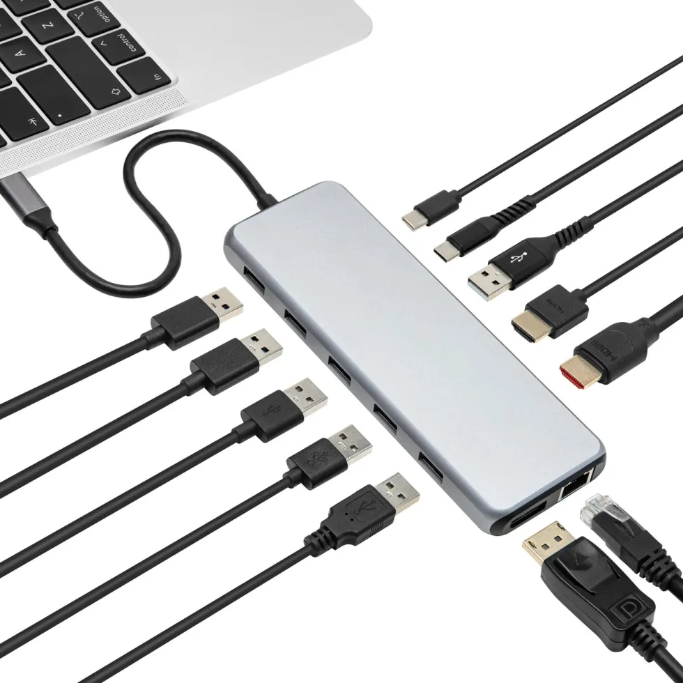 Plexgear Multiadapter for USB-C med 13 tilkoblinger