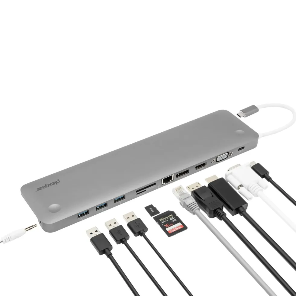 Plexgear Multiadapter for USB-C med 11 tilkoblinger
