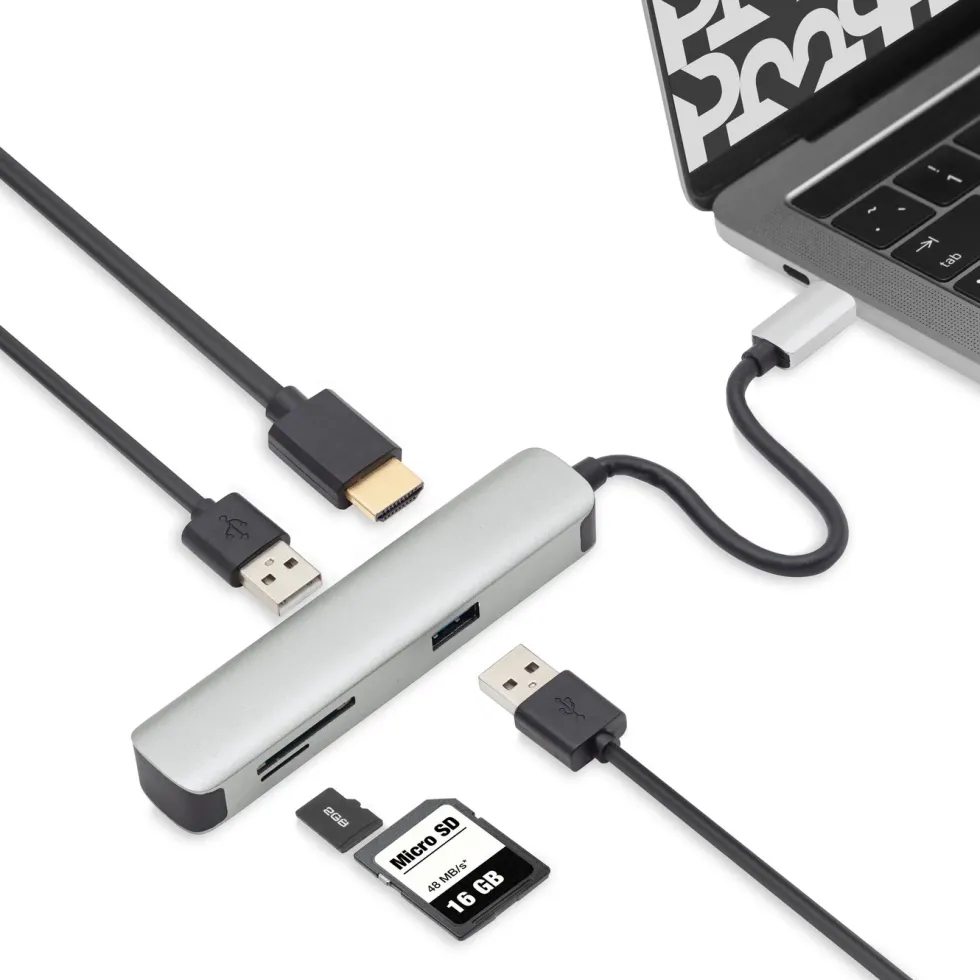 Plexgear 5-porters USB-C multiadapter CB1023