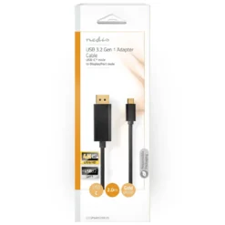 Plexgear USB-C-kabel til Displayport 2 m