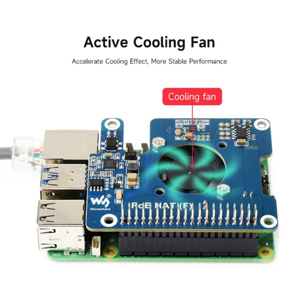 PoE+ Hat for Raspberry Pi 5