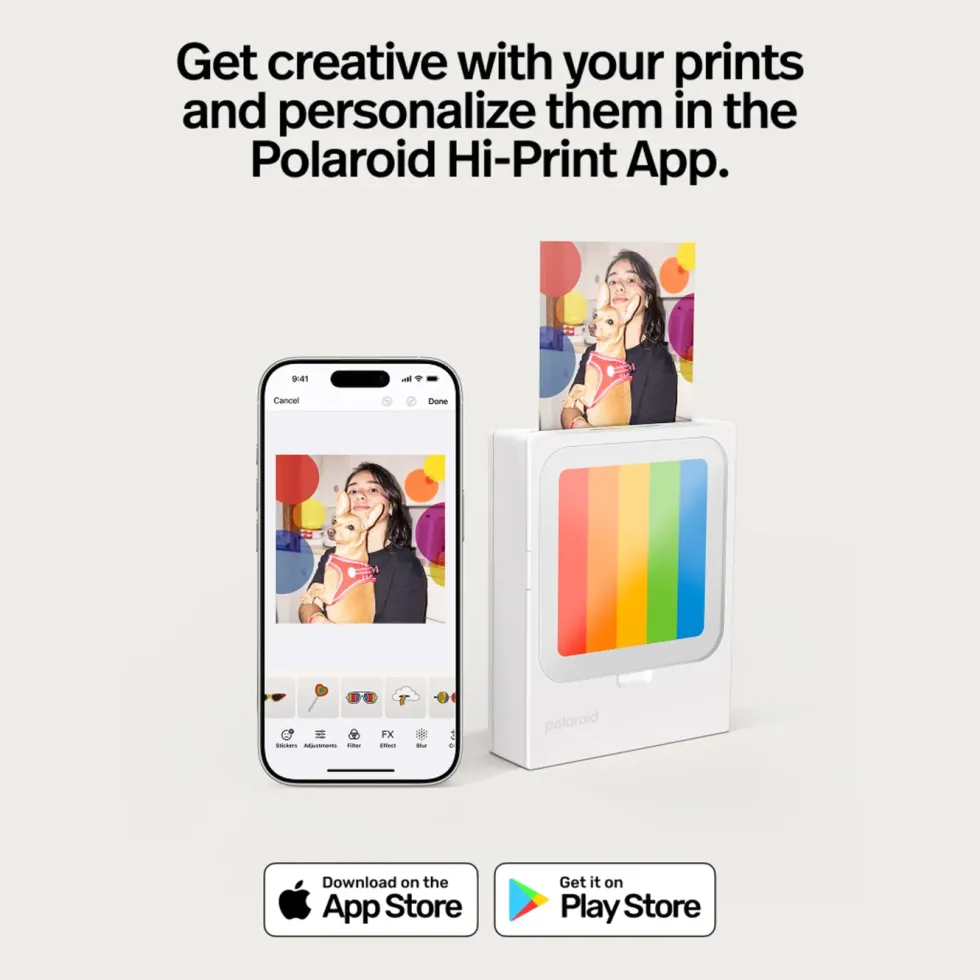 Polaroid Hi-Print 3×3 Photo Printer – bærbar fotoskriver + 10 ark