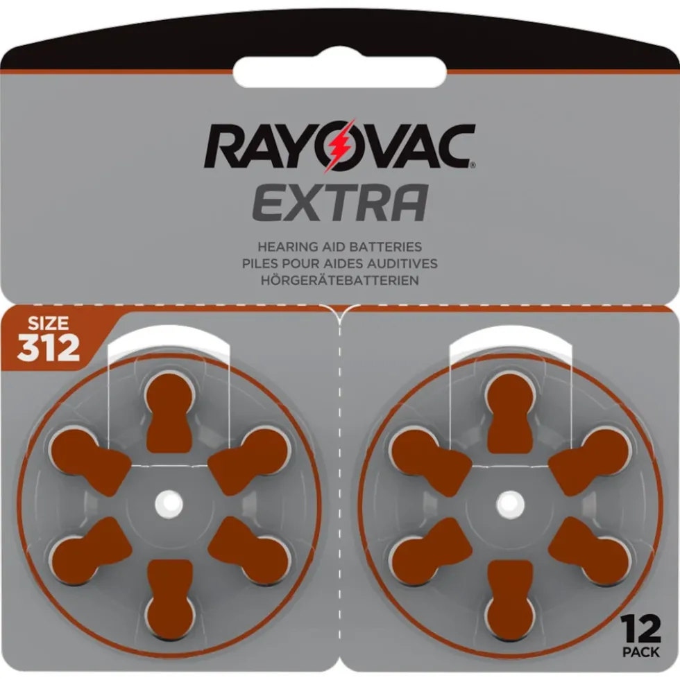 Rayovac Høreapparatbatterier Brun ZA312 12-pk.