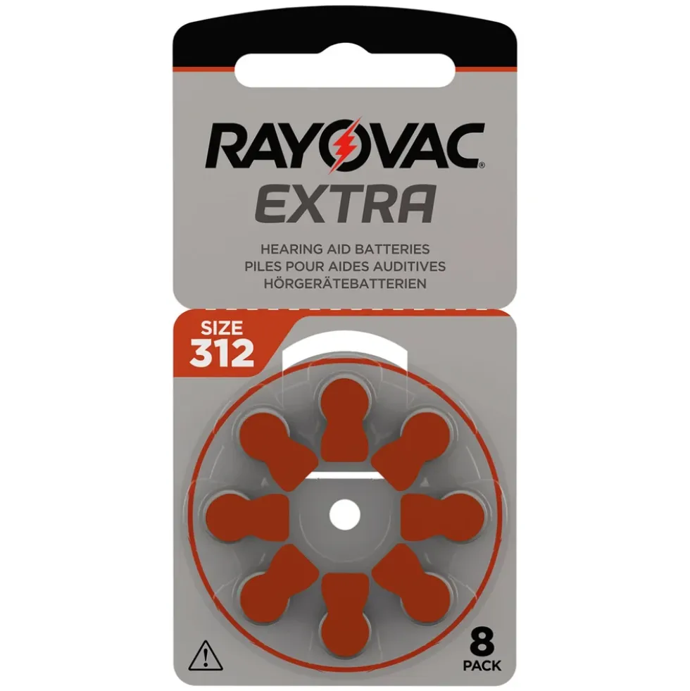 Rayovac Høreapparatbatterier Brun ZA312 8-pk.