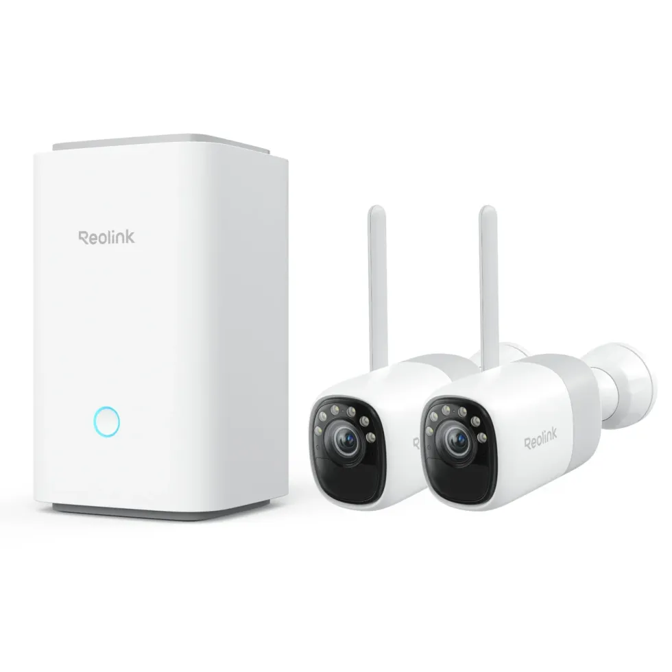 Reolink Home Hub med 2x Altas 2K-kameraer