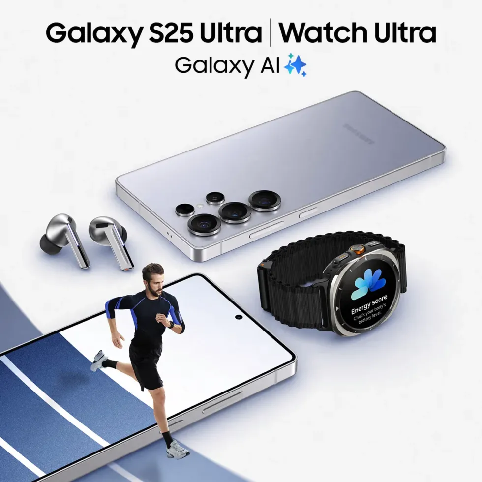 Samsung Galaxy S25 Ultra 256 GB Titan-sølvhvit