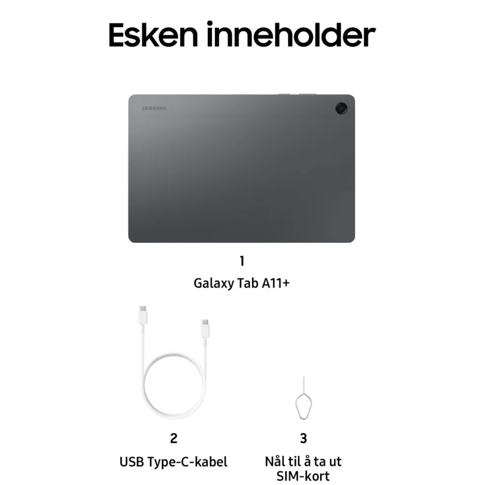 Samsung Galaxy Tab A11+ 11" nettbrett 5G 256 GB