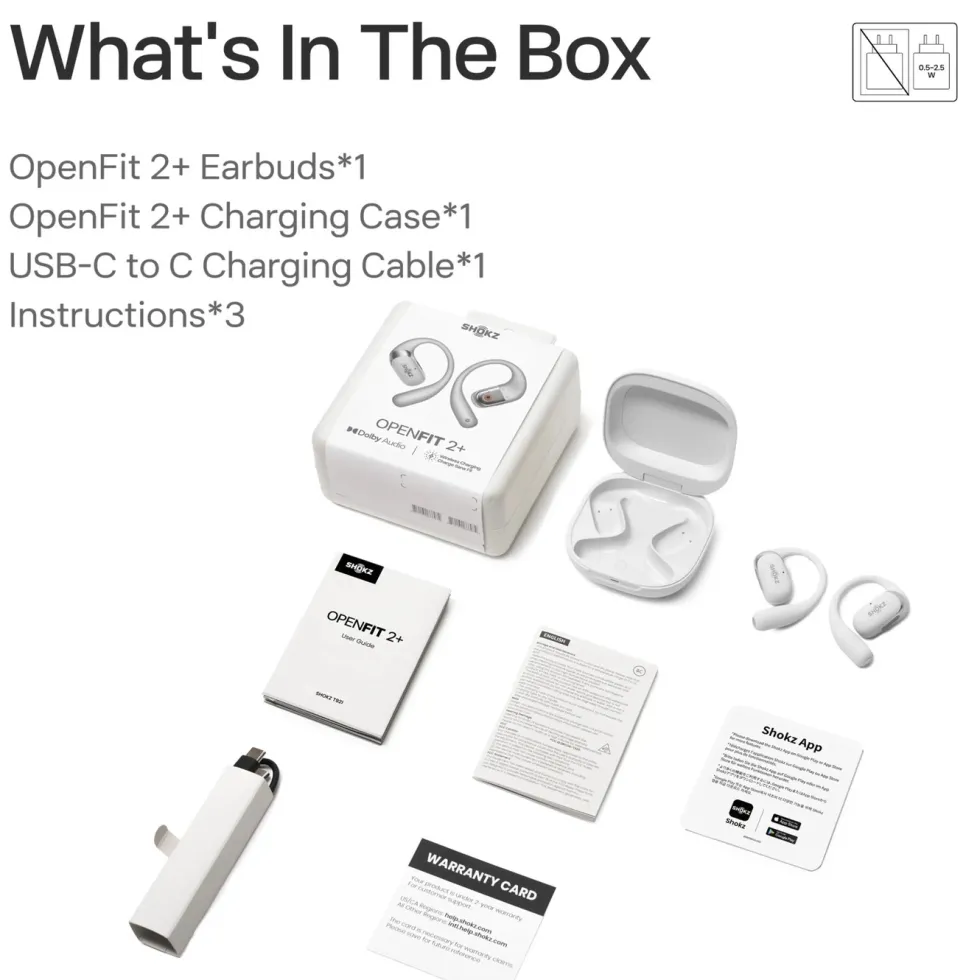 Shokz OpenFit 2+ open-ear-hodetelefoner Grå