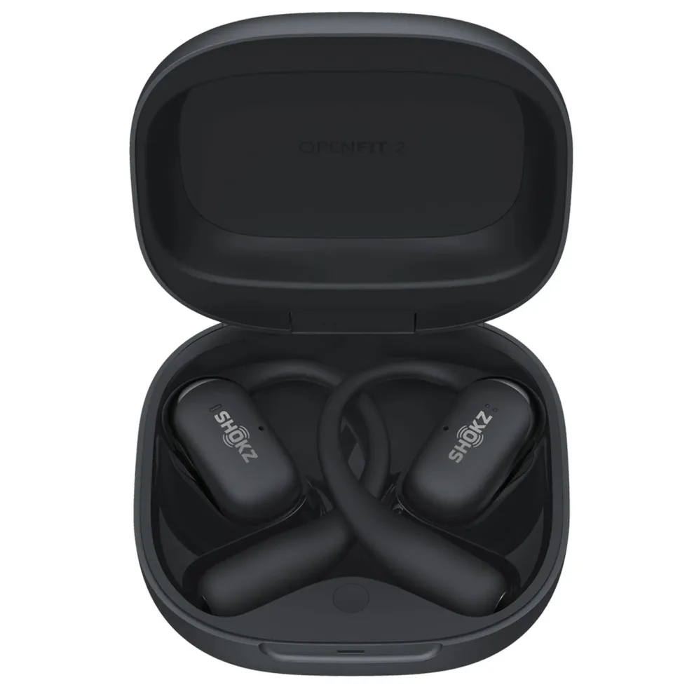 Shokz OpenFit 2+ open-ear-hodetelefoner Svart