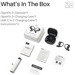 Shokz OpenFit 2+ open-ear-hodetelefoner Svart