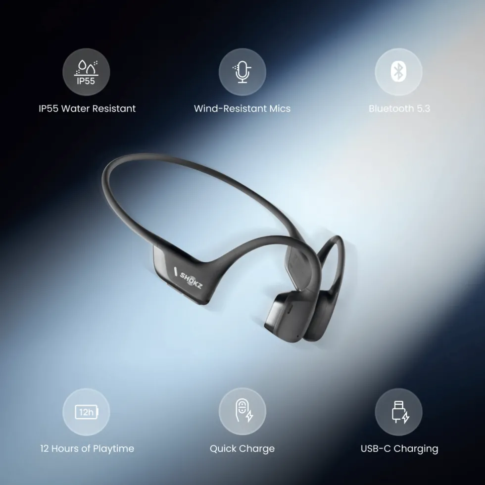 Shokz OpenRun Pro 2 Mini Trådløse hodetelefoner Svart