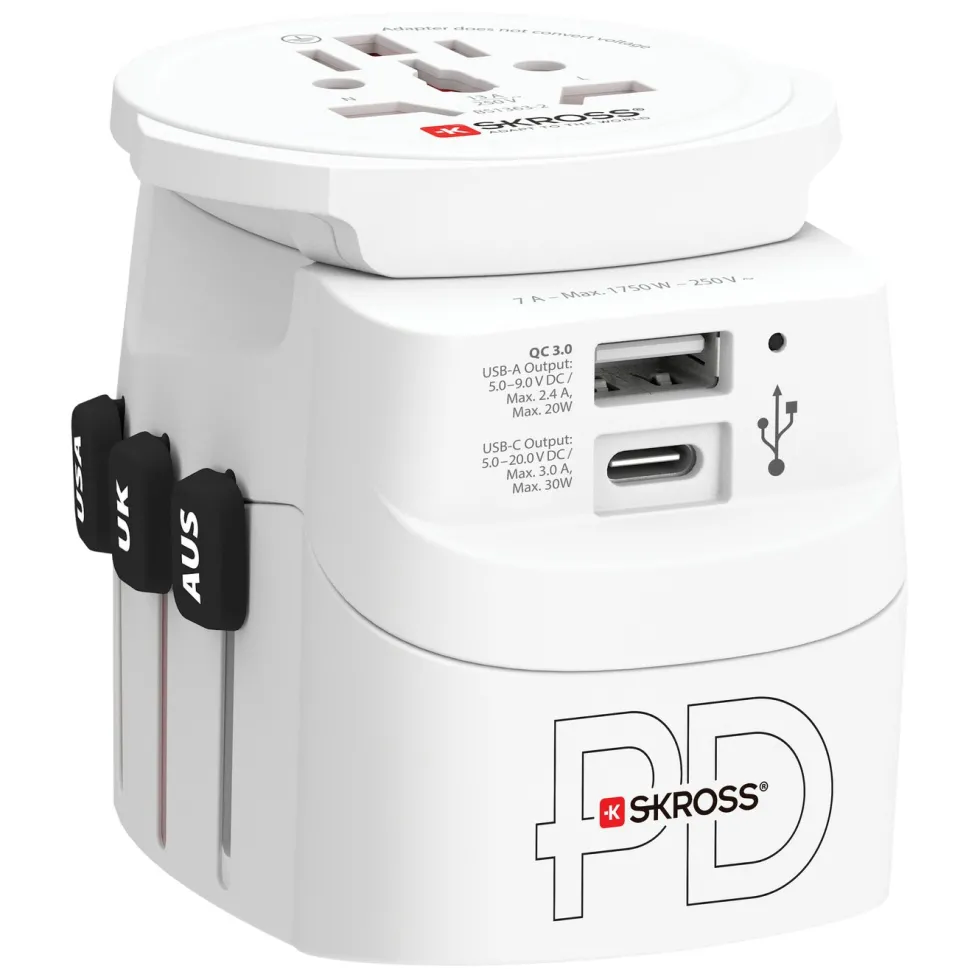 Skross Jordet reiseadapter - universal med USB-uttak