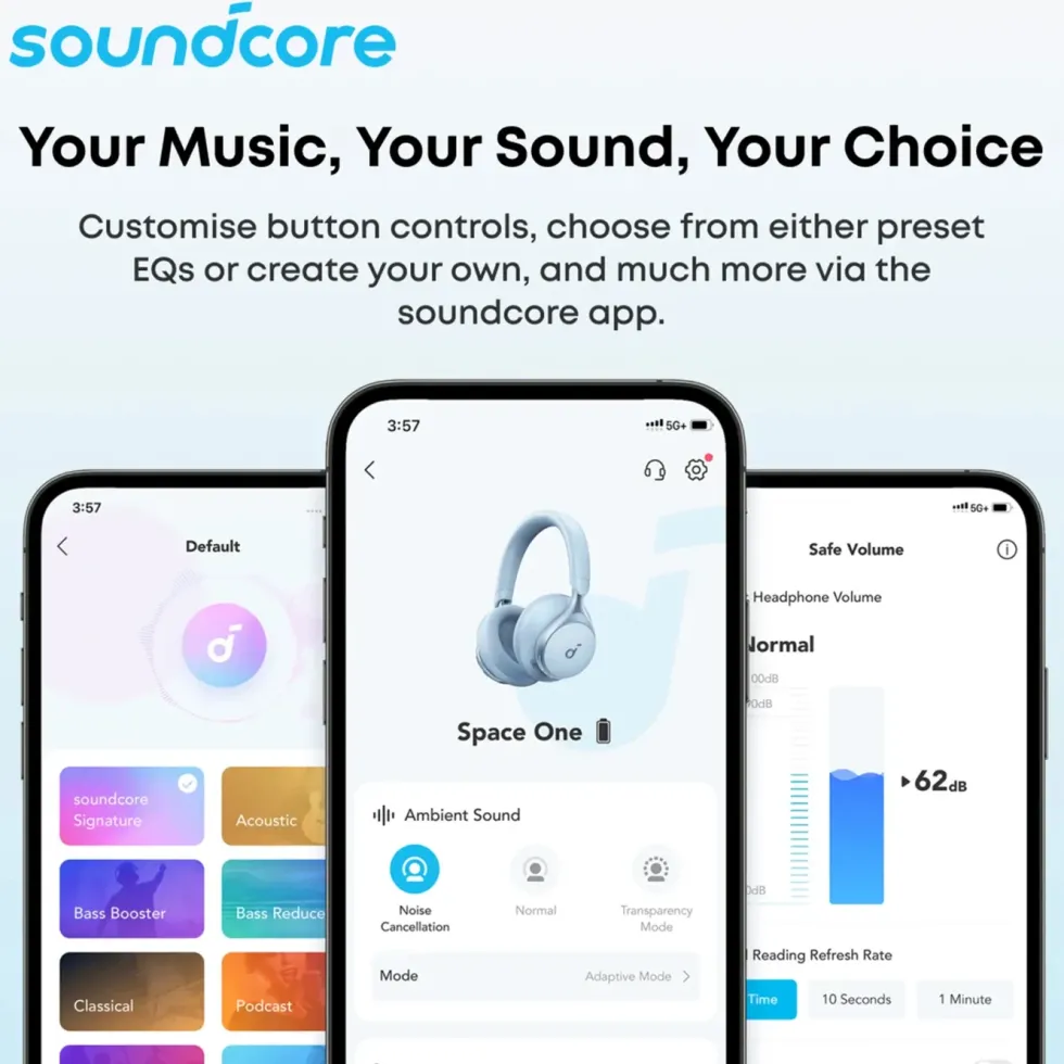 Soundcore C50i trådløse open ear-hodetelefoner Svart