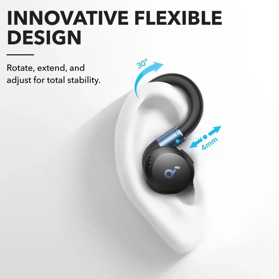 Soundcore Sport X20 trådløse hodetelefoner med støyreduksjon Svart