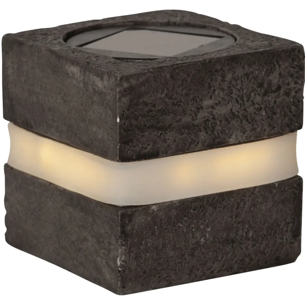 Star Trading Stonecube Hagesbelysning med solceller 2-pk.