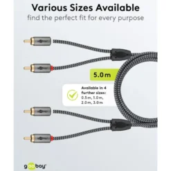 Stereo RCA-kabel 5 m