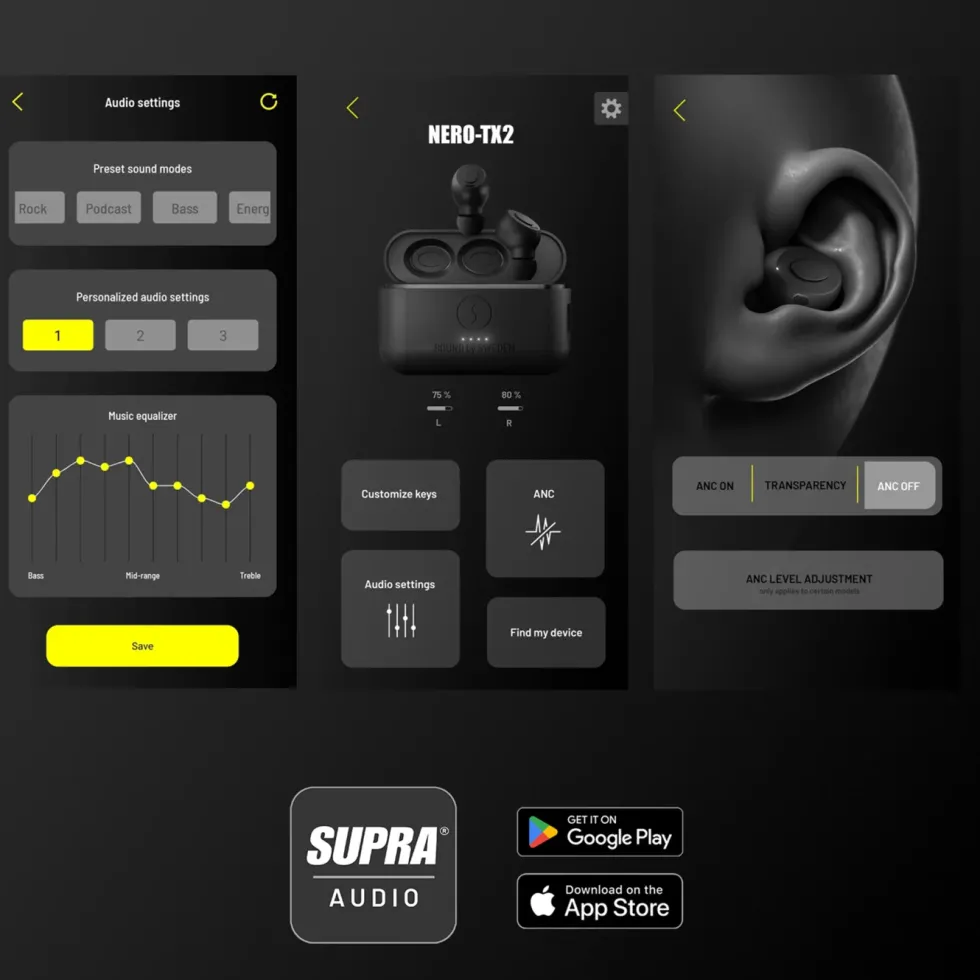 Supra NERO-TX2 trådløse in-ear-hodetelefoner Hvit