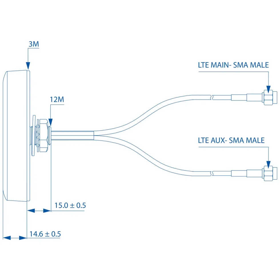 Teltonika 4G-antenne med Mimo 2,5 dBi