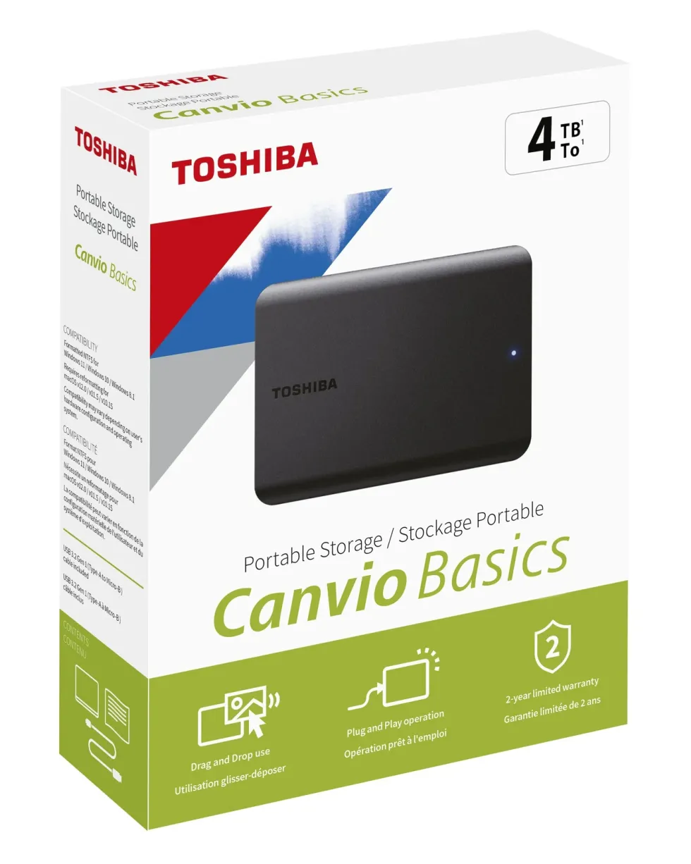 Toshiba Canvio Basics Ekstern harddisk 4 TB