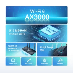TP-Link Archer AX55 Trådløs ruter AX3000
