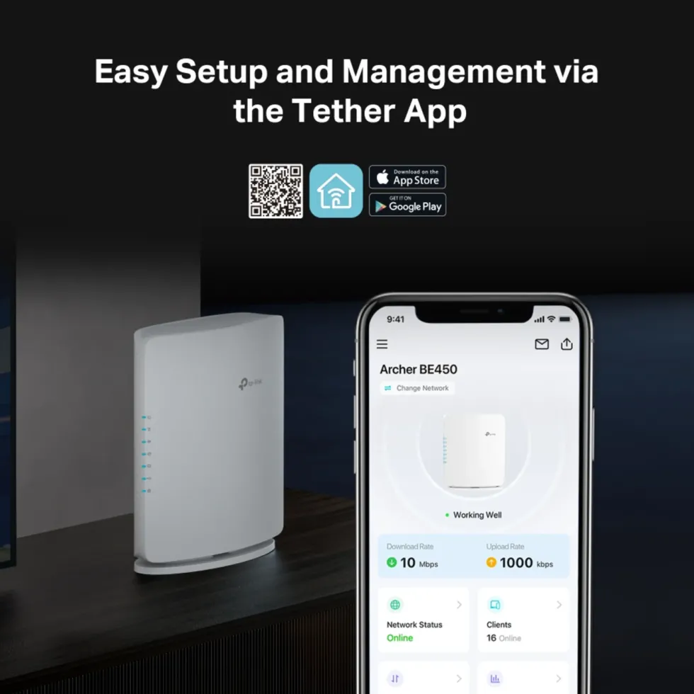 TP-Link Archer BE450 Wifi 7 Ruter BE7200