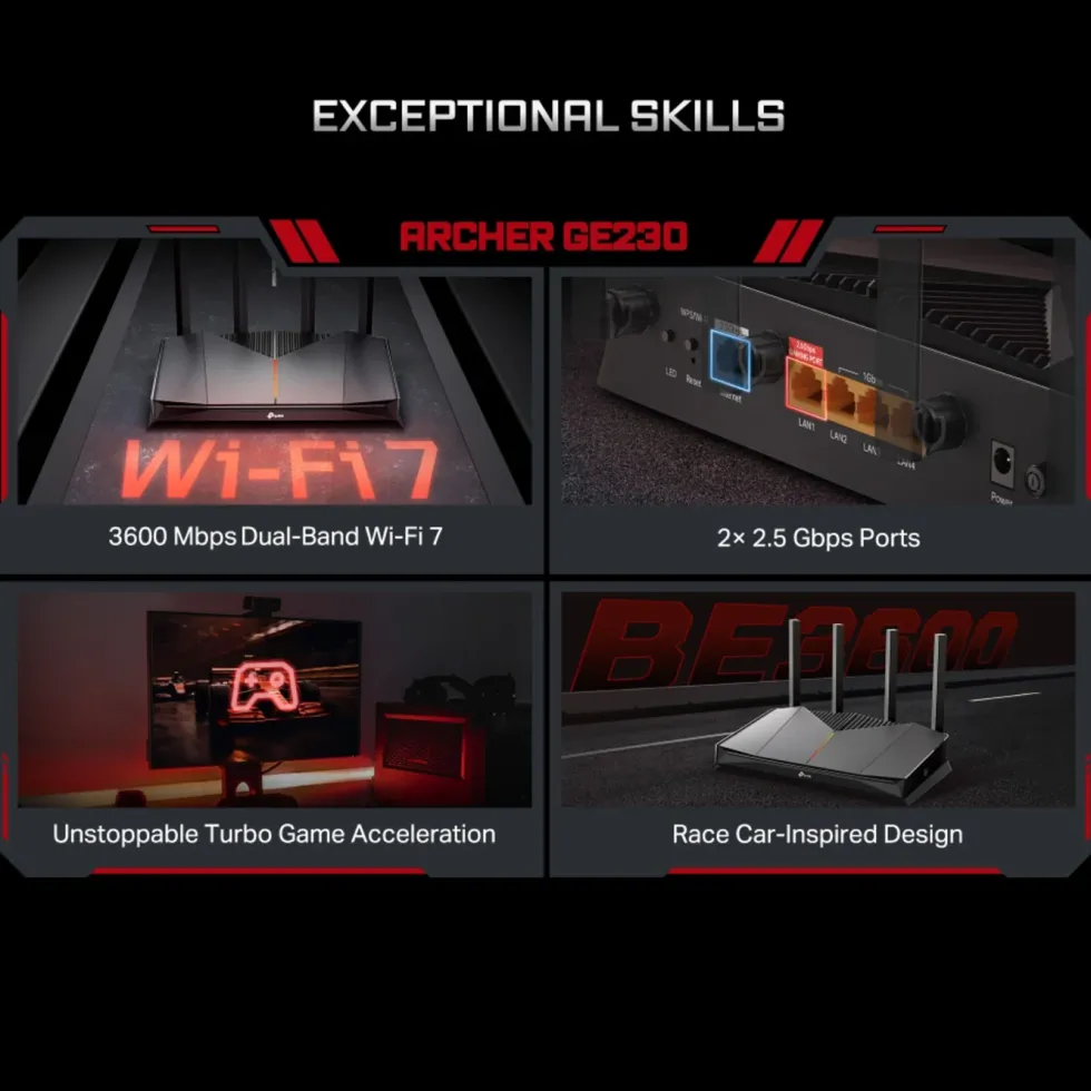 TP-Link Archer GE230 Wi-Fi 7 Gaming Ruter