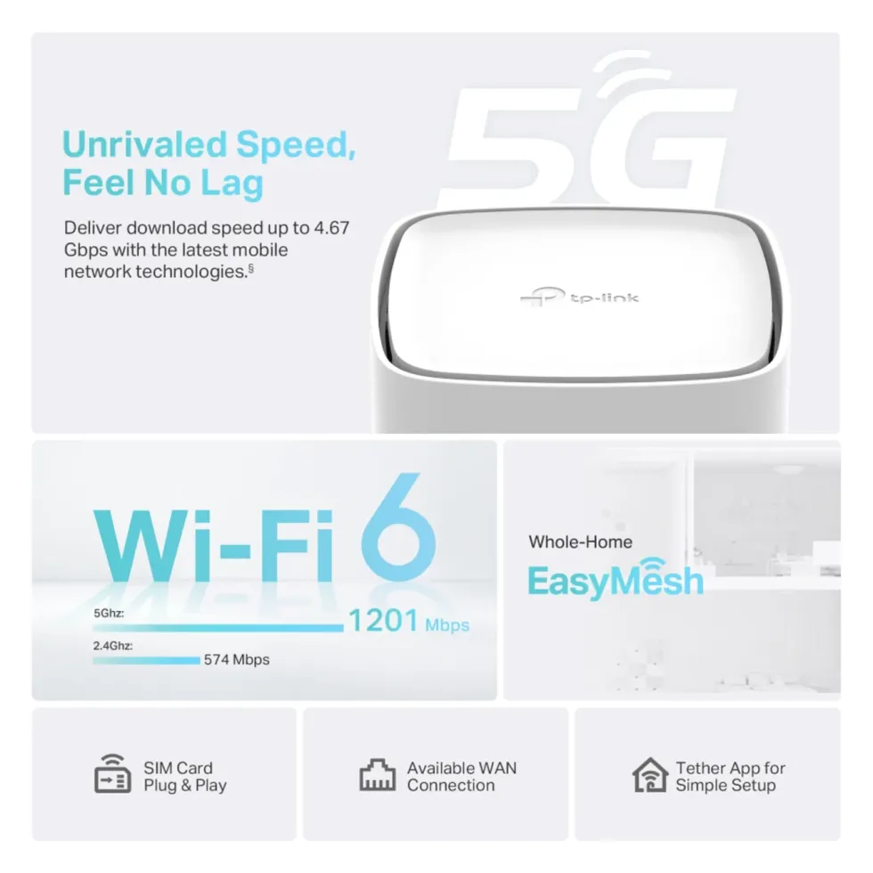 TP-Link Archer NX200 Trådløs 5G-ruter AX1800