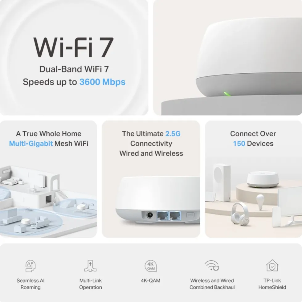 TP-Link Deco BE25 Mesh-node med Wifi 7 BE3600 1-pack