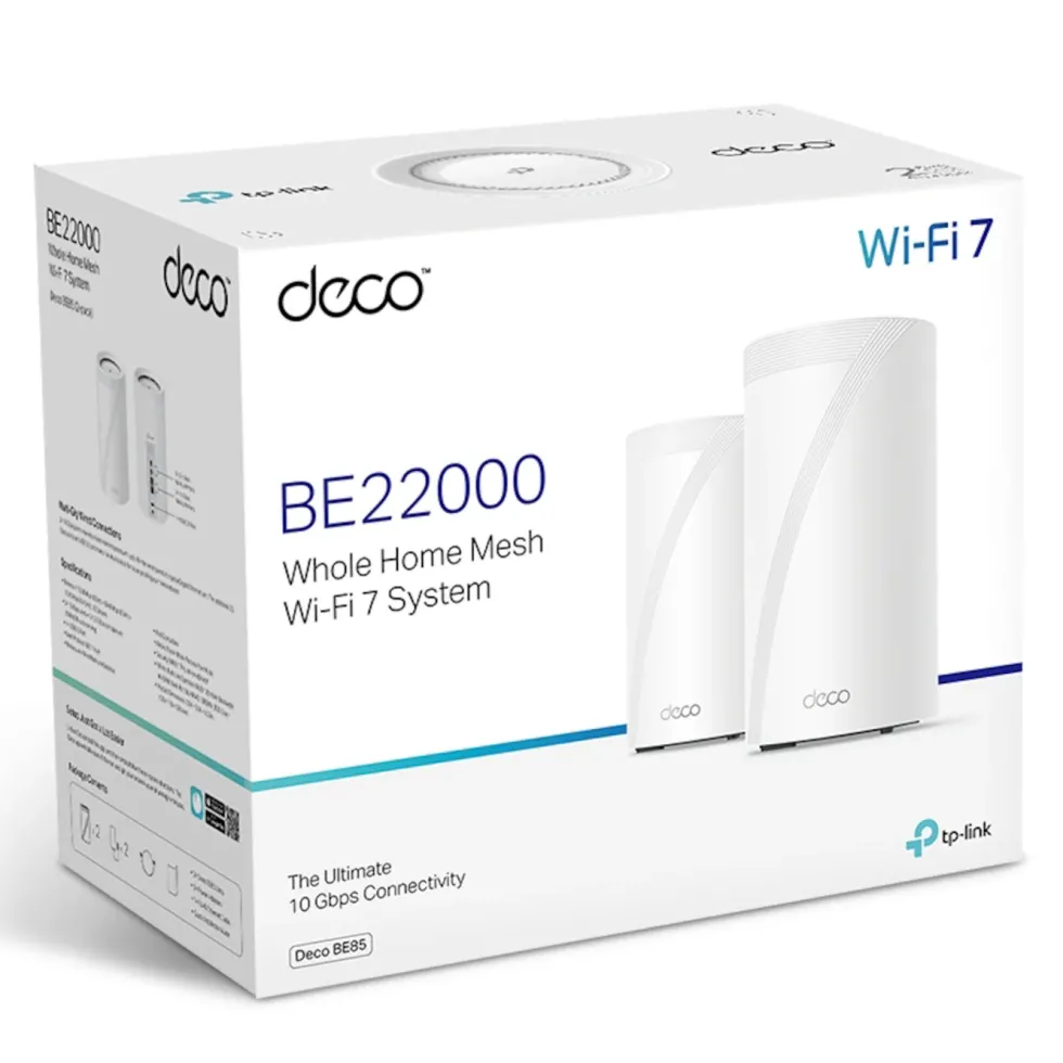 TP-Link Deco BE85 Mesh-ruter med Wifi 7 BE19000 1-pk.