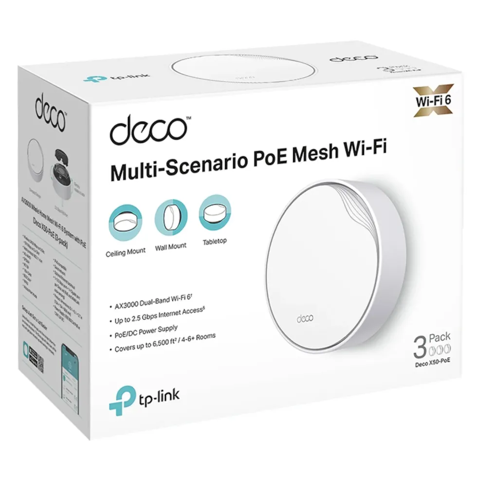 TP-Link Deco X50-PoE AX3000 3-pk.