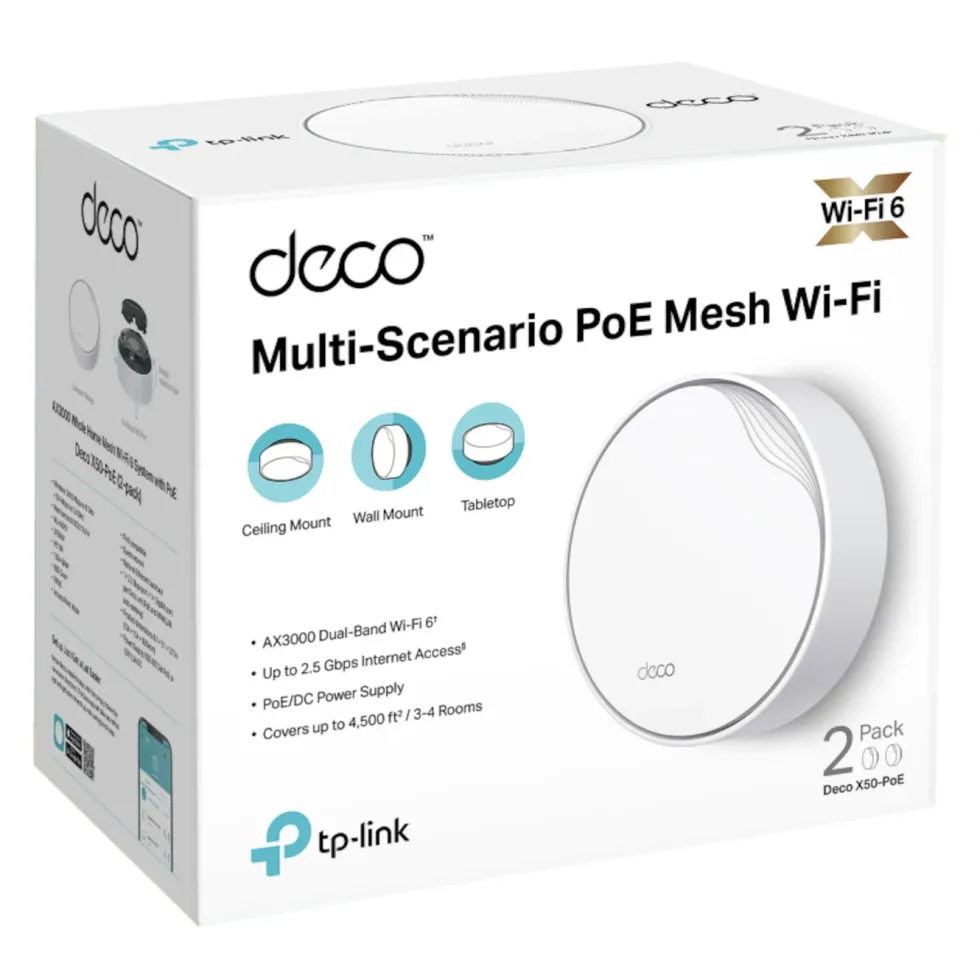 TP-Link Deco X50-PoE AX3000 2-pk.
