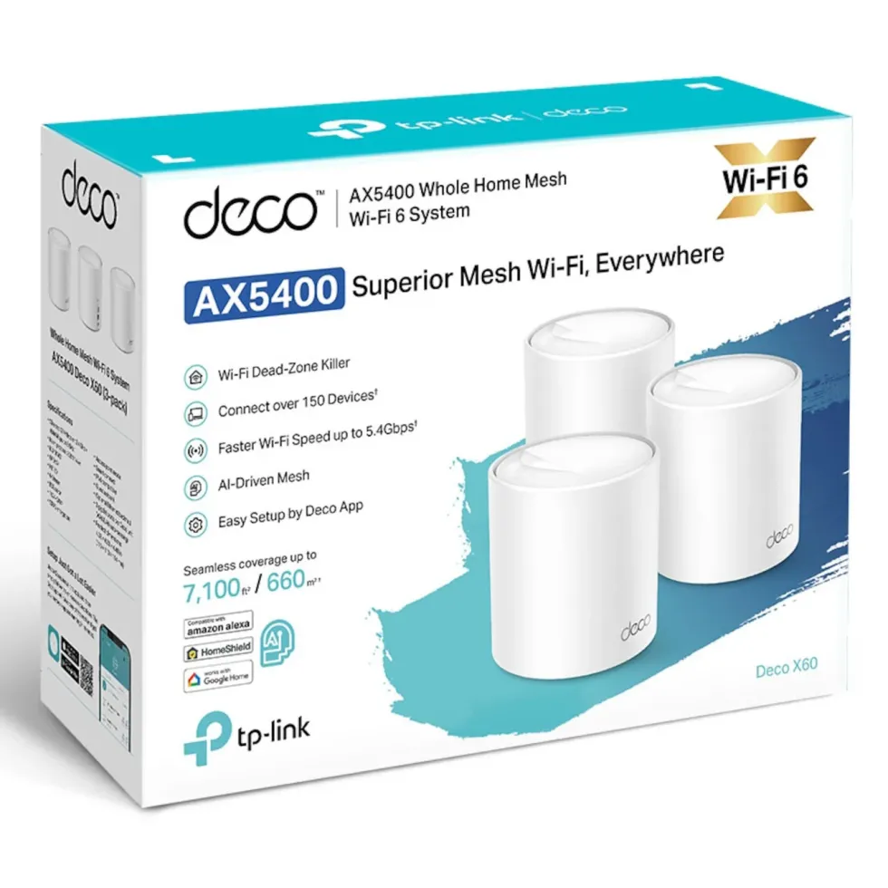 TP-Link Deco X60 V3.20 Mesh-system AX5400 3-pk.