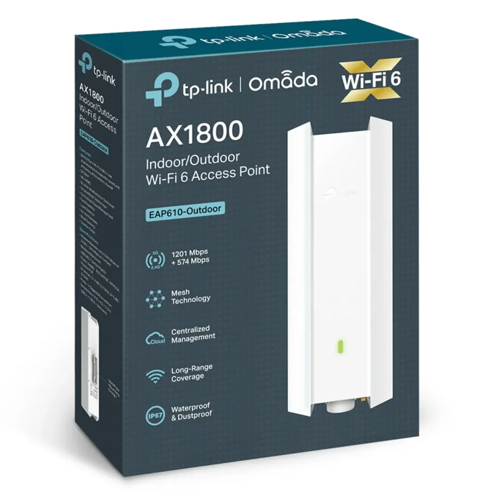 TP-Link Omada EAP610-Outdoor Wifi 6 Roaming-aksesspunkt AX1800
