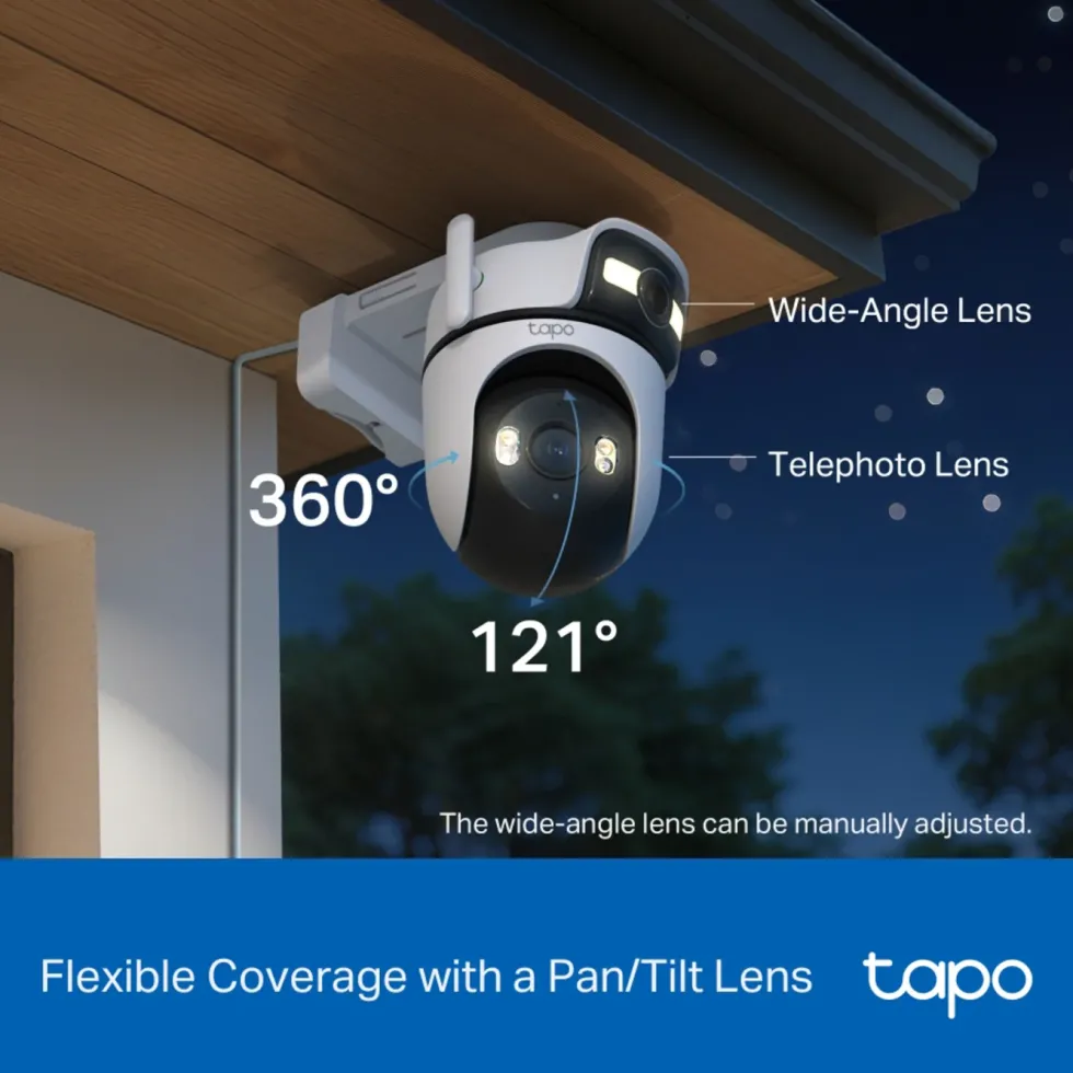 TP-Link Tapo C545D Overvåkingskamera med doble linser 2K, IP66, wifi