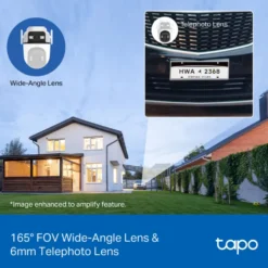 TP-Link Tapo C545D Overvåkingskamera med doble linser 2K, IP66, wifi